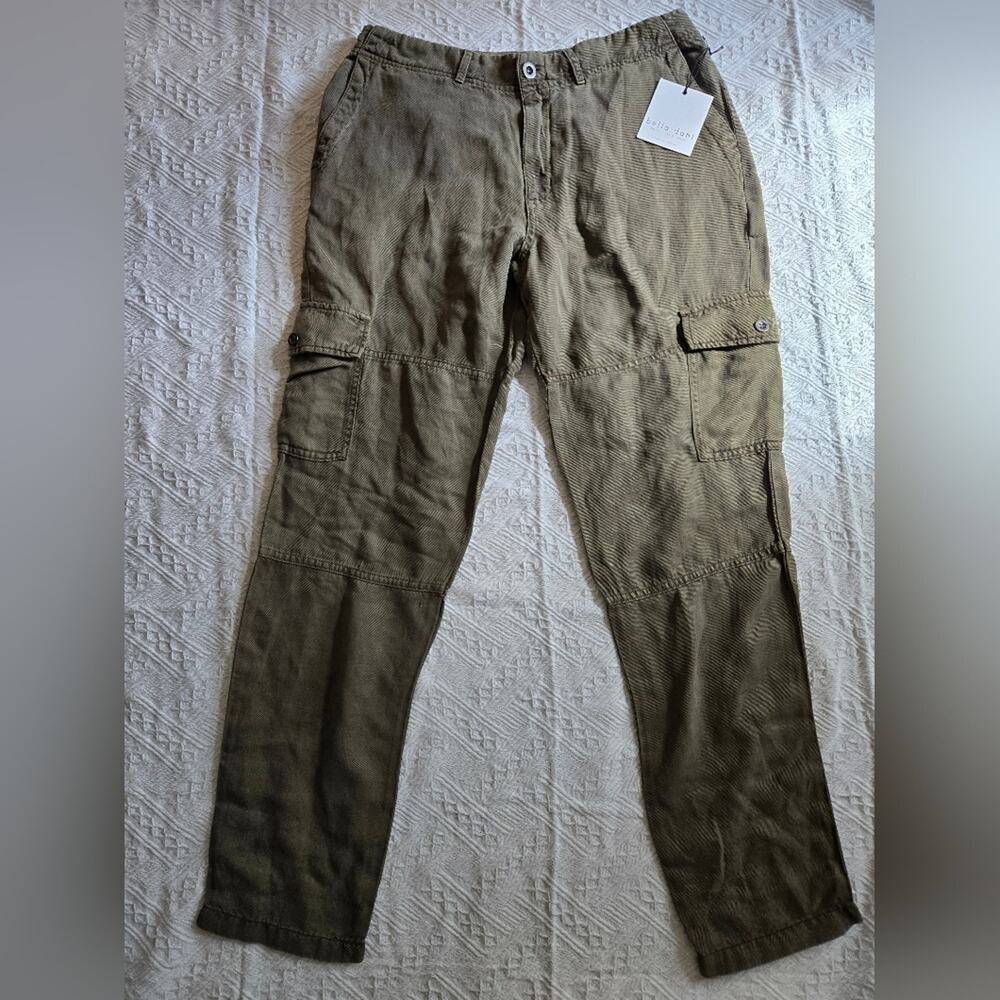 Bella Dahl Rolled Cargo Pocket Linen blend Pant NWT SZ 32 Gorpcore Granola girl - Picture 2 of 10